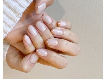 ネイルズ ララ(nails Lala)/ミラーフレンチ。