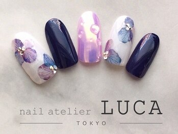 ネイルアトリエルカ(nail atelier LUCA)/I-14 オーロラ×紫陽花ネイル