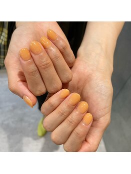 ミントリーフ バイ リート(Mint leaf by Reat)/クリアオレンジネイル