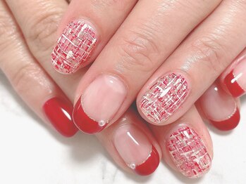 冬にぴったりツイードネイル