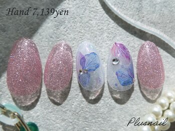 プラスネイル 自由が丘店(PLUS NAIL)/(3413)フラッシュ×アジサイ
