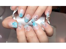 ネイルケアサロンエルミタージュ/夏×フラワーネイル