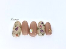 ネイルサロンリシェ 烏丸御池(Recher)/お花goldフレンチ