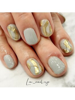 ワンカラー+ミラーアート