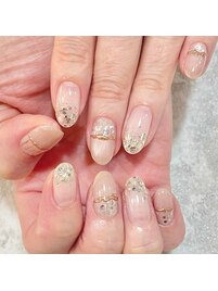 ホロフレンチネイル/冬ネイル