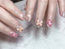 シキナ(shikina)/チェック　リボン　ピンク　冬