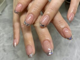 ガラスフレンチネイル