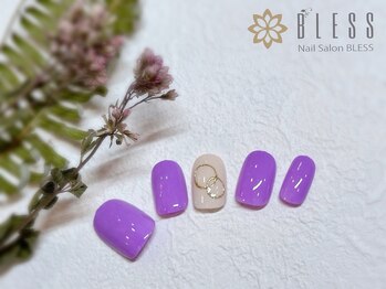 ブレス 仙台駅前本店(BLESS)/シンプルネイルにも遊び心を♪