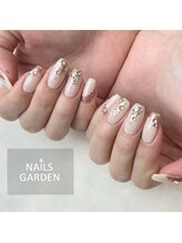 ネイルズガーデン(NAILS GARDEN)/ピンクミラーネイル