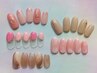 【初回＆1ヵ月以内付替えオフ無料】Pink＆Beigeネイル☆　¥7,700
