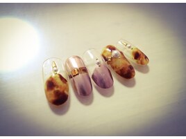 べっ甲 秋ネイル メタリック