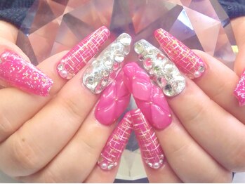 ネイルサロン シェル(Nail Salon SHELL)/ピンクキルティングネイル