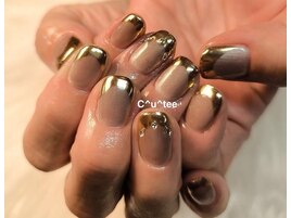 自爪ミラーフレンチデザイン