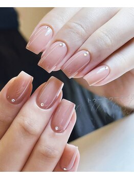 トゥートゥー(TOUTOU)/ベージュピンクxストーン