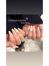 薔薇×リボンネイル