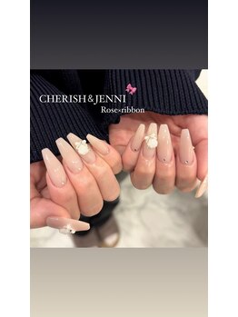 薔薇×リボンネイル