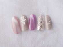 ネイルプラザ 河原町OPA店(NAIL PLAZA)/ピンク×シェルネイル