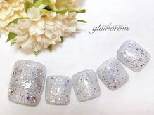 ネイルグラマラス 西新井店/《フットネイル》ホロホワイト