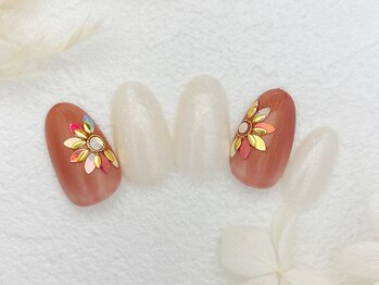 夏フラワーネイル