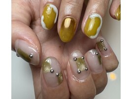 【フルアート】左右非対称ネイル