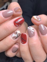 バレンタインネイル