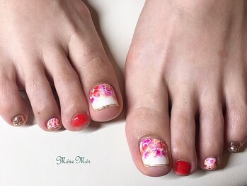 メールメール 和光市本店(MereMer)/フットネイル ピンクフラワー