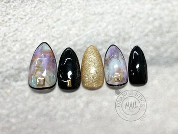 オレンジスティック/ブラックパープル　ニュアンス