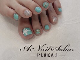 21/5/5　ブルー×３Dリボンfoot