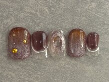 カラネイル 南森町店(calla nail)/マグネット　パープルニュアンス