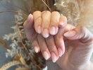 乳白色ネイル/白グラデネイル