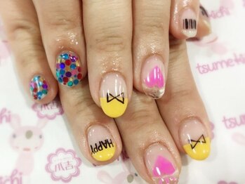 ネイルサロン 爪吉/POPなアートにカラフルホロ♪