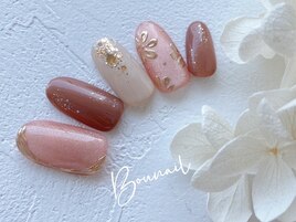 ミラーフラワーネイル　ラメ