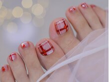 幻之花ネイル/クリスマス　チェックネイル