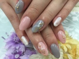 ピンク×グレー