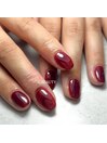 秋カラー/華やかボルドーネイル