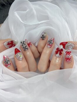 ポミーネイル 池袋店(pomynail)/赤リボンネイル