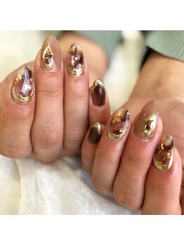 ナナズネイル 西小倉店(NANA's Nail)/ブラウンニュアンス by石川