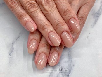 ネイルアトリエルカ(nail atelier LUCA)/M-366 シアーブラウンラメネイル