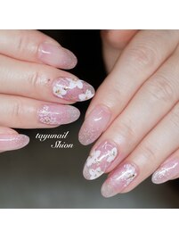 パラジェル手書きフラワーネイル