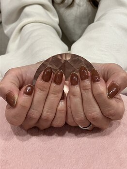 チェリーブロッサム(A CHERRY BLOSSOM)/モカ先端ラメネイル