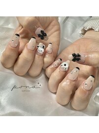 ホワイト×パーツアート