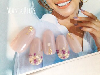 アグニークリッシェ(Agunik Riche)/【押し花ネイル】