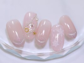 クリスマスネイル　雪の結晶