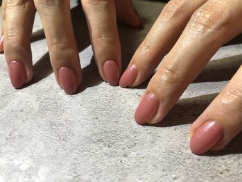 ピンクラメワンカラーネイル