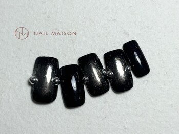 ネイルメゾン 梅田(NAIL MAISON)/モノトーンシルバーミラーチーク