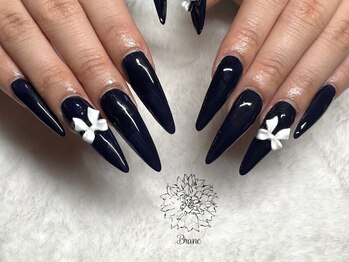 ブラン(Blanc)/ネイビー×リボン