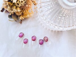 塗りかけピンクネイル