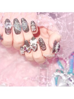 ファラウェイネイル(Faraway nail)/キラキラブラックネイル☆