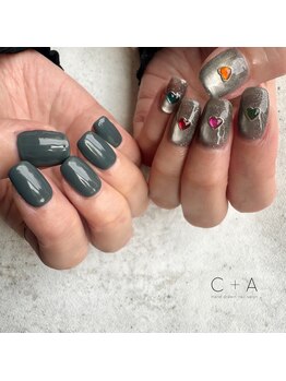 シープラスエー(C+A)/カラフルハートビジューネイル