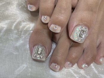 キラキラフットネイル